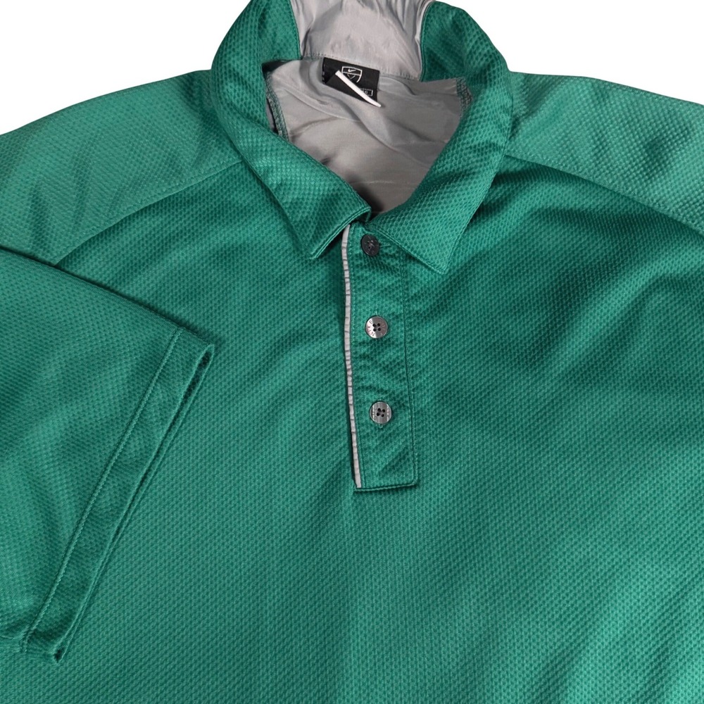 Nike Golf Sphere React Polo‎ Shirt Mens XL Green Grey Mesh Performance Golf Top